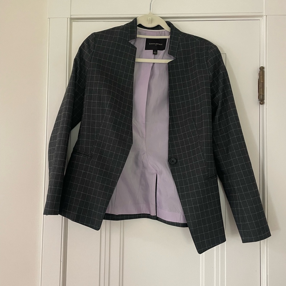 Black Checkered Women's Blazer